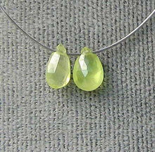 Load image into Gallery viewer, 2 Rare Spring Green 5x3x1.5-6x4x2mm Chrysoberyl Briolette Beads 5527 - PremiumBead Primary Image 1