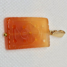 Load image into Gallery viewer, Hand Carved Carnelian Agate Flower & 14Kgf Pendant 506919CG - PremiumBead Alternate Image 3