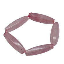 Load image into Gallery viewer, Designer Natural Rose Quartz 35x11mm Bead Strand 110450