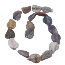 Load image into Gallery viewer, 3 Hand Carved Brazilian Agate Leaf Beads 9319BA