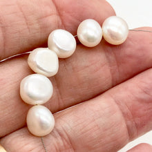 Load image into Gallery viewer, Creamy White 9mm to 10mm Button FW Pearl Strand 104500