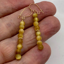 Load image into Gallery viewer, Tigereye 14K Gold Filled Earrings | 2 Inch Drop | Golden |