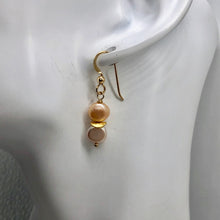 Load image into Gallery viewer, Fresh Water Pearls 14K Gold Filled Drop Earrings| 1 1/4" Long| Peach| 1 Earrings