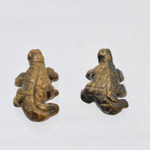Load image into Gallery viewer, 2 Carved Snappy Tiger's Eye / Tigereye Lizard Beads | 25x15x6.5mm | Golden Brown - PremiumBead Alternate Image 6