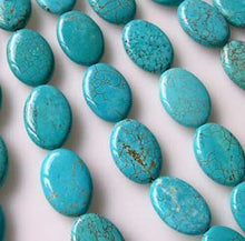 Load image into Gallery viewer, Turquoise Howlite 25x18mm Oval Bead Strand 110172 - PremiumBead Alternate Image 4