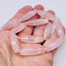 Load image into Gallery viewer, Designer Natural Rose Quartz 35x11mm Bead Strand 110450