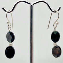 Load image into Gallery viewer, Faceted Tahitian Mop Shell & Silver Ball Earrings | 1 1/2 Inch Drop |