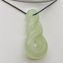 Load image into Gallery viewer, Carved Serpentine Infinity Pendant with Simple Black Cord 10821N - PremiumBead Alternate Image 2