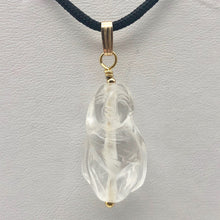 Load image into Gallery viewer, Hand Carved Quartz Female Laughing Buddha Pendant with 14k Gold Filled | 1 3/4" - PremiumBead Primary Image 1