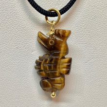 Load image into Gallery viewer, Tigereye Carved Seahorse W/22K Vermeil Pendant - So Cute! 509244TEG - PremiumBead Alternate Image 2