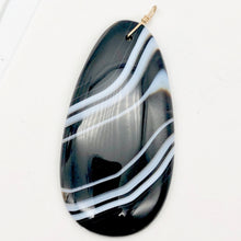 Load image into Gallery viewer, Stunning! Black and White Sardonyx 14Kgf Wire Wrap Pendant | 2 3/4 Inch Long |