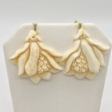Load image into Gallery viewer, Pair of Carved Waterbuffalo Bone Tropical Flower Beads 10778 - PremiumBead Alternate Image 3