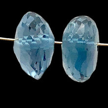 Load image into Gallery viewer, Exquisite London Blue Topaz Faceted Roundel Beads | 6mm | Blue | 2 Bead(s)