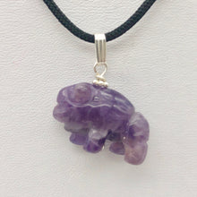 Load image into Gallery viewer, Amethyst Hand Carved Bison / Buffalo Sterling Silver 1" Long Pendant 509277AMS - PremiumBead Alternate Image 7