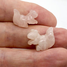 Load image into Gallery viewer, Charming 2 Rose Quartz Carved Squirrel Beads | 22x15x10mm | Pink