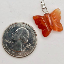 Load image into Gallery viewer, Carnelian Agate Butterfly Pendant Necklace | Semi Precious Stone| Silver Pendant - PremiumBead Alternate Image 6