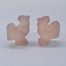 Load image into Gallery viewer, 2 Cute Carved Rose Quartz Rooster Beads