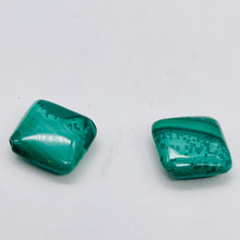 Load image into Gallery viewer, 2 Superb Malachite 14x12mm Diagonal Square Coin Beads 10252