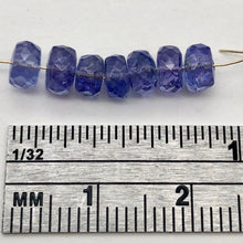Load image into Gallery viewer, Tanzanite Faceted Roundel Beads | 5mm | Blue | 7 Bead(s)