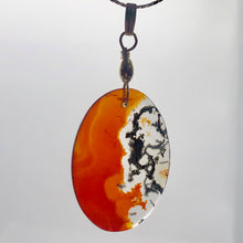 Load image into Gallery viewer, Moss Agate Oval 14K Gold Filled Pendant | 2" Long | Red Green Clear | 1 Pendant|