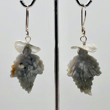 Load image into Gallery viewer, Ocean Jasper Sterling Silver Leaf Earrings | 2" Long | Seafoam Green | 1 Pair |