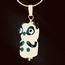 Load image into Gallery viewer, Lampwork Glass Panda 14K Gold Filled Pendant | 1 1/4" Long | White/Black | 1 |