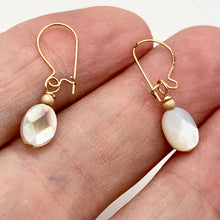 Load image into Gallery viewer, Faceted Tahitian MoP Shell 14K Gold Filled Earrings with Gold Bead |1 Inch Drop|