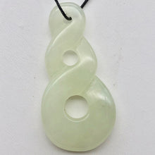 Load image into Gallery viewer, Hand Carved Natural Serpentine Infinity Pendant with Simple Black Cord 10821D - PremiumBead Alternate Image 5