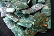 Load image into Gallery viewer, Rare Sparkling Ruby Fuschite 35x25mm Rectangle Pendant Bead Strand 108054 - PremiumBead Alternate Image 2
