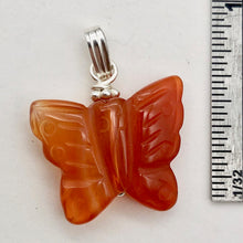 Load image into Gallery viewer, Carnelian Agate Butterfly Pendant Necklace | Semi Precious Stone| Silver Pendant - PremiumBead Alternate Image 5