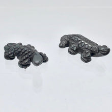 Load image into Gallery viewer, 2 Carved Shiny Hematite Lizard Beads | 26x14x7mm | Graphite - PremiumBead Primary Image 1
