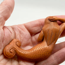 Load image into Gallery viewer, Carved & Signed Basking Mermaid Boxwood Carving - PremiumBead Alternate Image 5