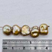 Load image into Gallery viewer, 5 Champagne FW Rose Petal Keishi 12.5x7x6mm to 7x7x5mm Pearls 8890