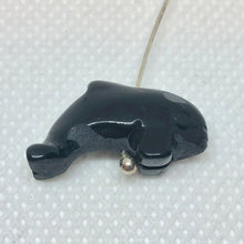 Load image into Gallery viewer, Hand Carved Onyx Orca Whale Figurine Worry Stone | 23x12.5x8mm | Black