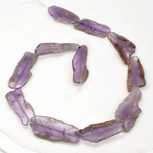 Load image into Gallery viewer, Amethyst Flat Irregular Rectangle Bead Strand | 43x18 to 35x18x3mm | 11 Beads |