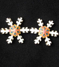 Load image into Gallery viewer, 2 Peach Cloisonne Snowflake Centerpiece 30x27x4mm Beads 8638G - PremiumBead Primary Image 1