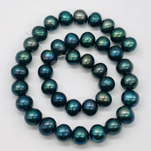 Load image into Gallery viewer, Fresh Water Pearl Strand Round | 11-12 mm | Blue Peacock | 39 Beads |