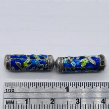 Load image into Gallery viewer, Flowers 2 Enameled Beads 20mm Tube Beads 10517