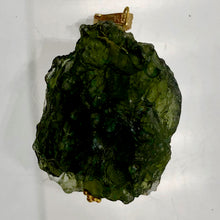 Load image into Gallery viewer, Other Worldly Green Moldavite Meteor Pendant |14k Gold Pendant | 1 1/8" Long |