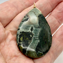 Load image into Gallery viewer, Wow Tsunami Sediment Stone Wire Wrap Pendant | 55x35mm | Deep Green |