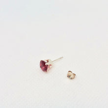 Load image into Gallery viewer, January! 7mm Lab Garnet & Sterling Silver Stud Earrings 9780A - PremiumBead Primary Image 1
