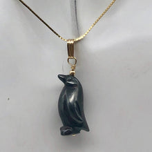 Load image into Gallery viewer, March of The Penguins Hematite Carved Bead & 14Kgf Pendant| 1 3/8" Long| Bronze| - PremiumBead Alternate Image 2