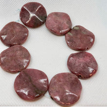 Load image into Gallery viewer, Rare 1 Rhodonite Wavy Disc Pendant Bead 7256C - PremiumBead Primary Image 1