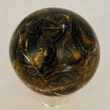 Load image into Gallery viewer, Stromatolite Scry Crystal Round Meditation Sphere | 45mm | Bronze/Black | 1 |