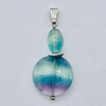 Load image into Gallery viewer, Fluorite Sterling Silver Goddess Dangle Pendant | 2" Long | Blue/Purple | 1 |