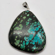 Load image into Gallery viewer, Natural Turquoise 90ct Sterling Silver Pendant | 2 1/2x1 3/4" | Blue/Black | 1 |
