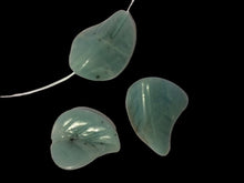 Load image into Gallery viewer, 3 Hand Carved Natural Amazonite 19x17x6mm Leaf Beads 009319AZ