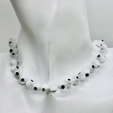 Load image into Gallery viewer, Lampwork Glass Eye 14" Strand Round Beads | 8 mm | White | 48 Beads }