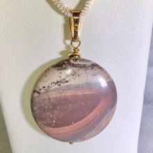Load image into Gallery viewer, Porcelain Jasper Disc Vermeil Pendant! Jupiter Spot!! 510602E - PremiumBead Primary Image 1