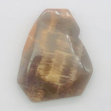 Load image into Gallery viewer, Cracked Fossilized Wood Flat Briolette | 48x40x7mm| Tan/Black| 1 Pendant Bead|